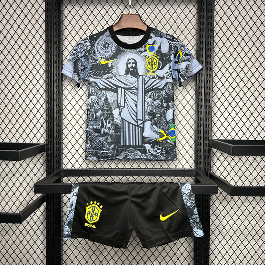 Kit Bambino Nazionale Brasile CristoRedentore Home 2025