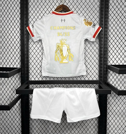 Kit Bambino Liverpool Away versione Campionato Vinto 2024/2025